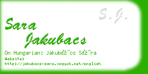 sara jakubacs business card